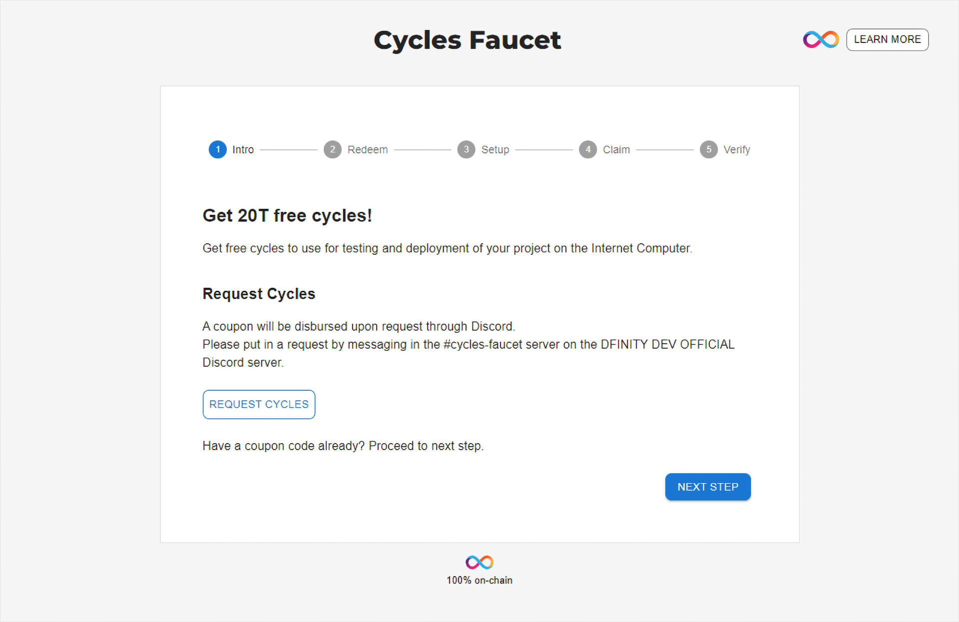 cycle_faucet_website
